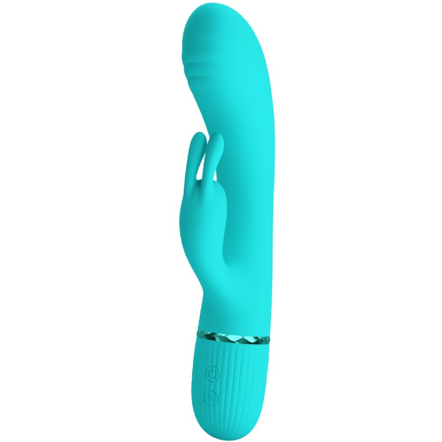 Vibrateur lapin turquoise à stimulation double — PRETTY LOVE FLIRTATION