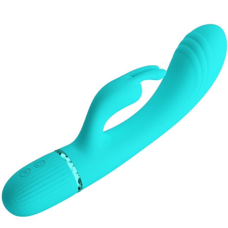 Vibrateur lapin turquoise à stimulation double — PRETTY LOVE FLIRTATION