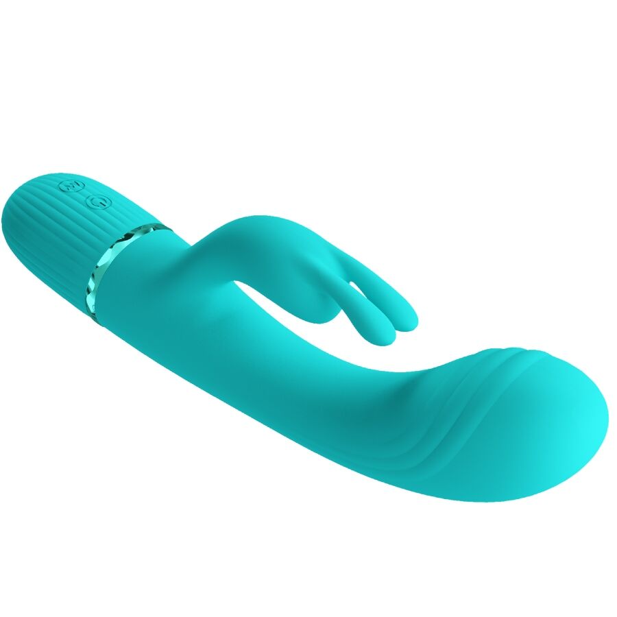 Vibrateur lapin turquoise à stimulation double — PRETTY LOVE FLIRTATION