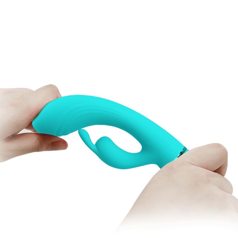 Vibrateur lapin turquoise à stimulation double — PRETTY LOVE FLIRTATION