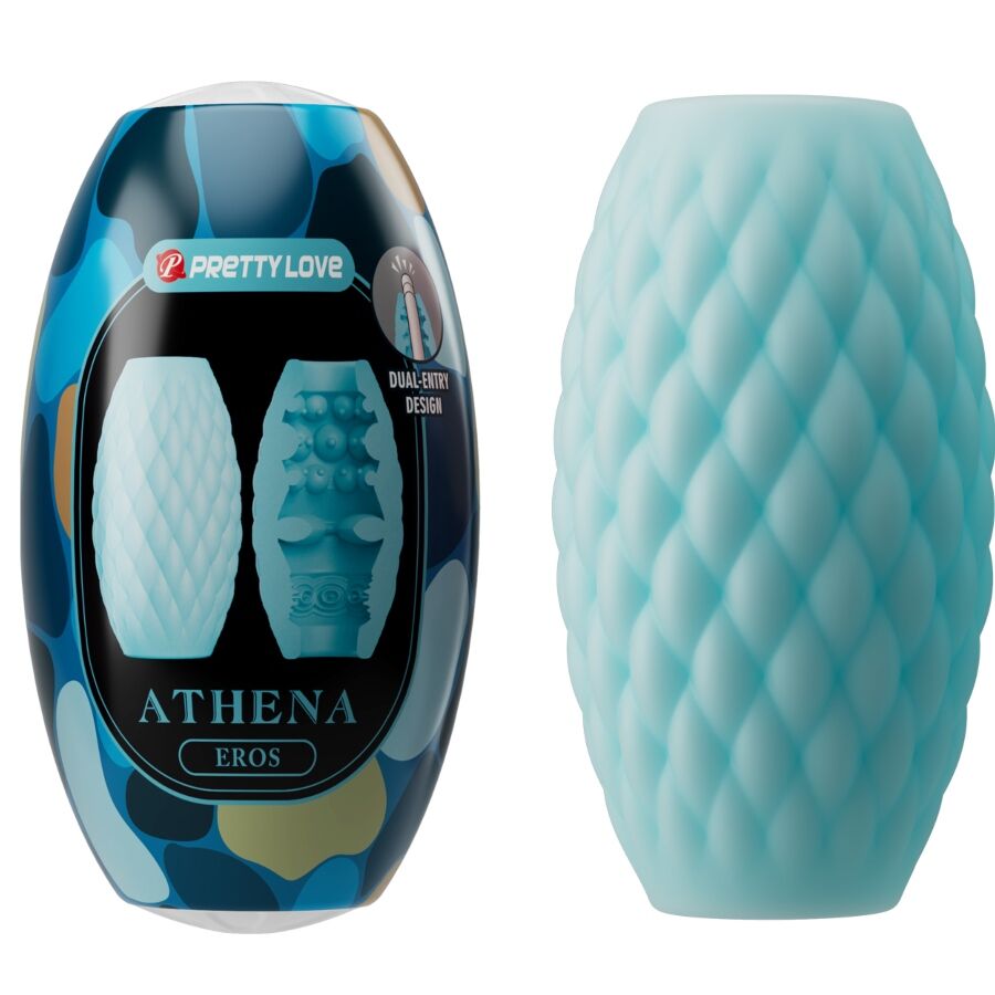 Masturbateur compact bleu ciel à double entrée — PRETTY LOVE
