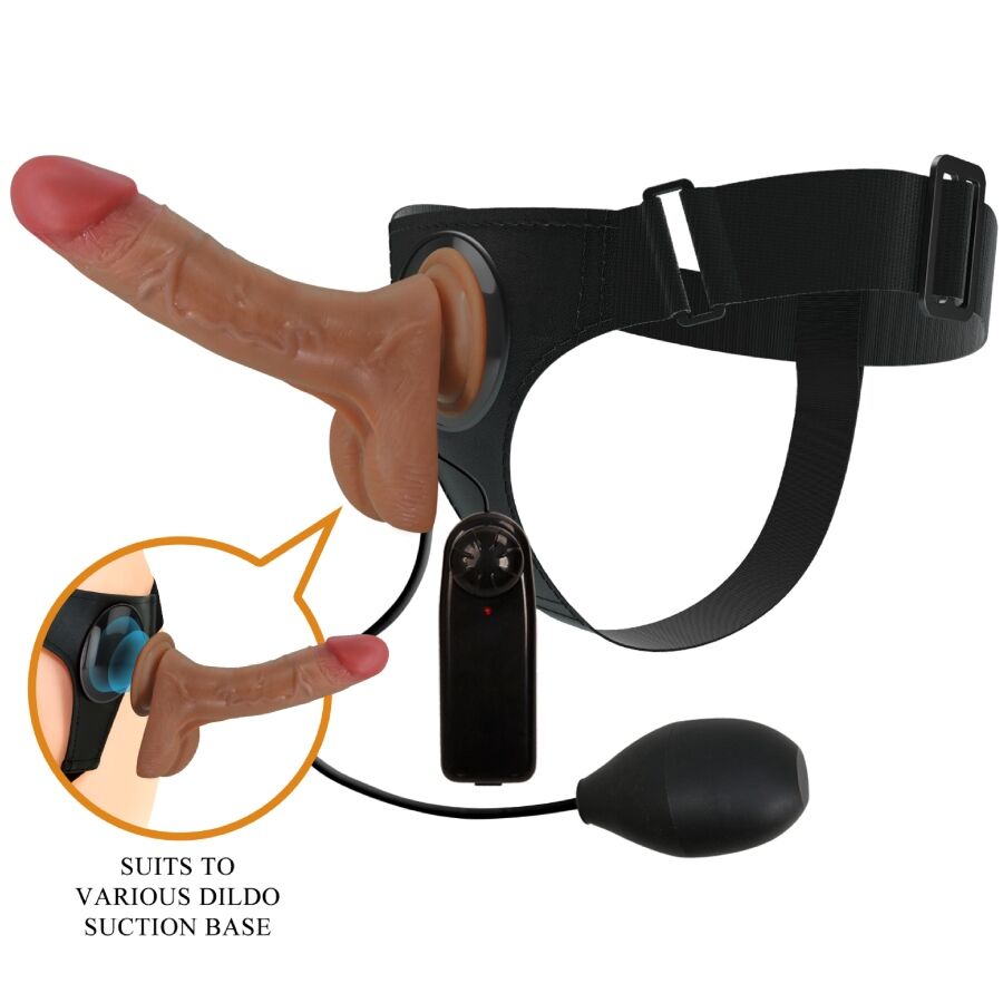 Slip harnais universel avec gode vibrant et squirtant 15,5 cm — PRETTY LOVE