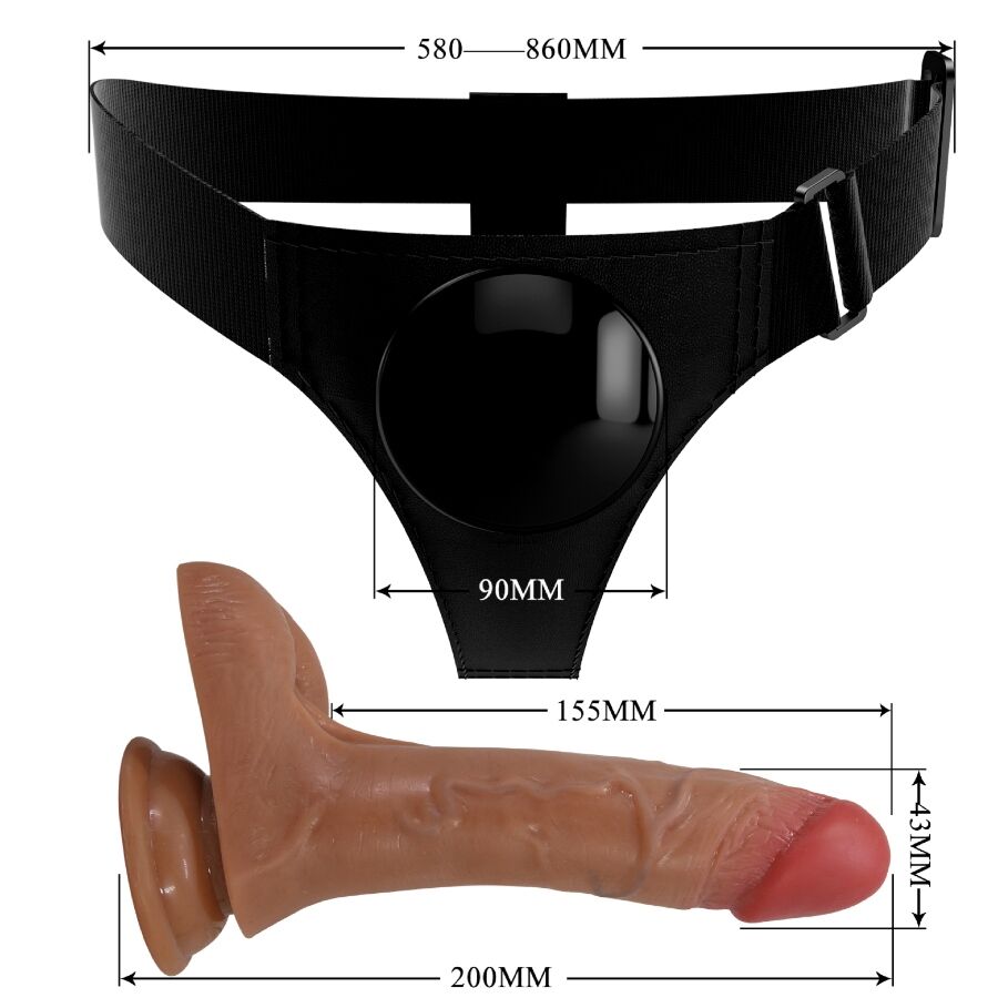 Slip harnais universel avec gode vibrant et squirtant 15,5 cm — PRETTY LOVE