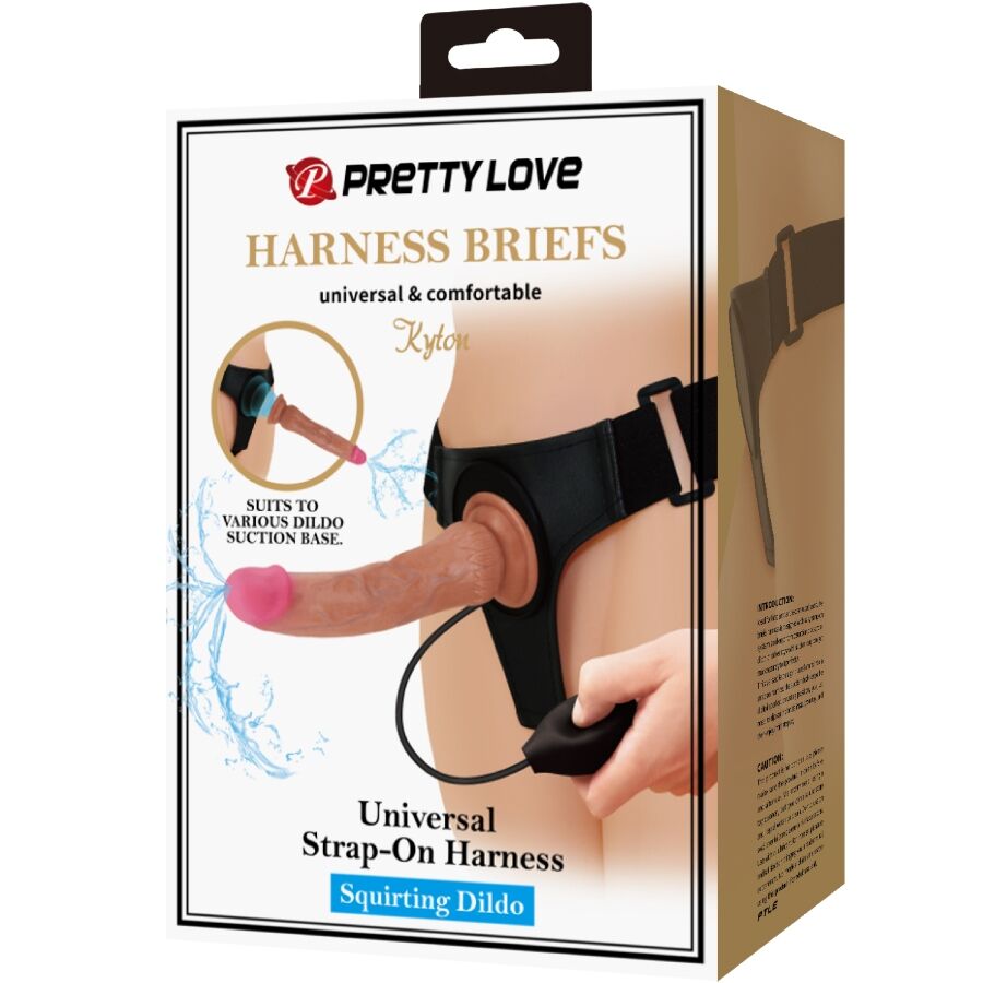 Culotte harnais universelle avec gode giclant 19 cm — PRETTY LOVE
