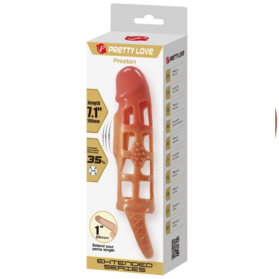 Manchon pénis vibrant extensible avec anneau — PRETTY LOVE