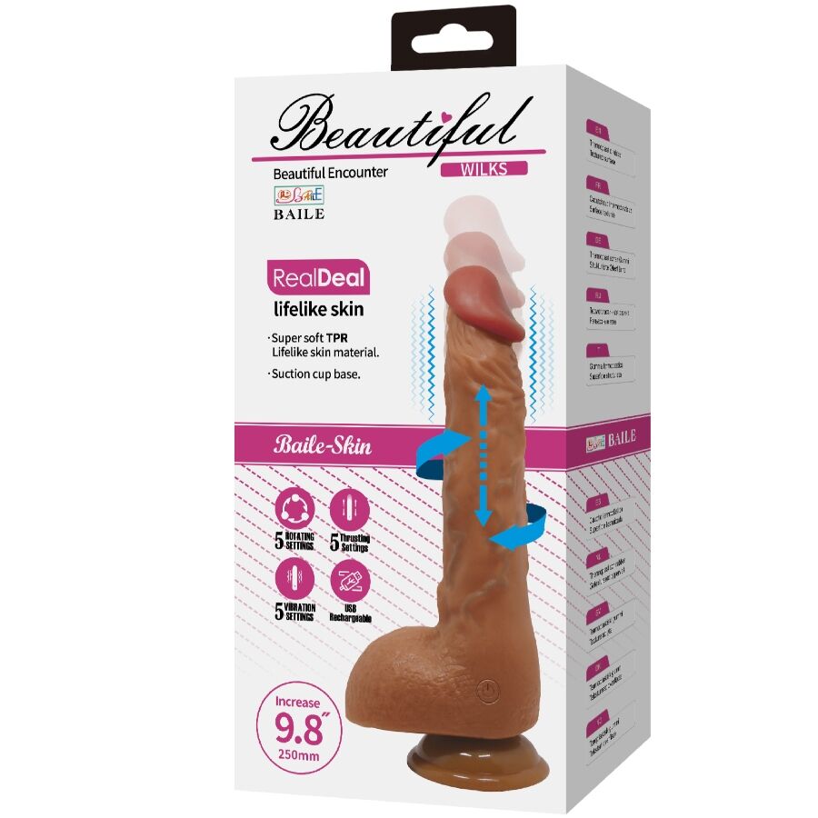 Vibrateur rotatif réaliste 25 cm multivitesse — BAILE