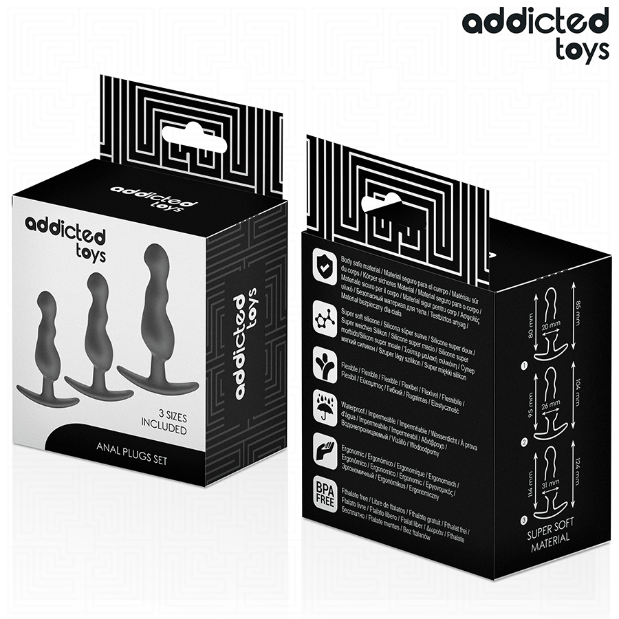 Lot de 3 plugs anals progressifs — ADDICTED TOYS