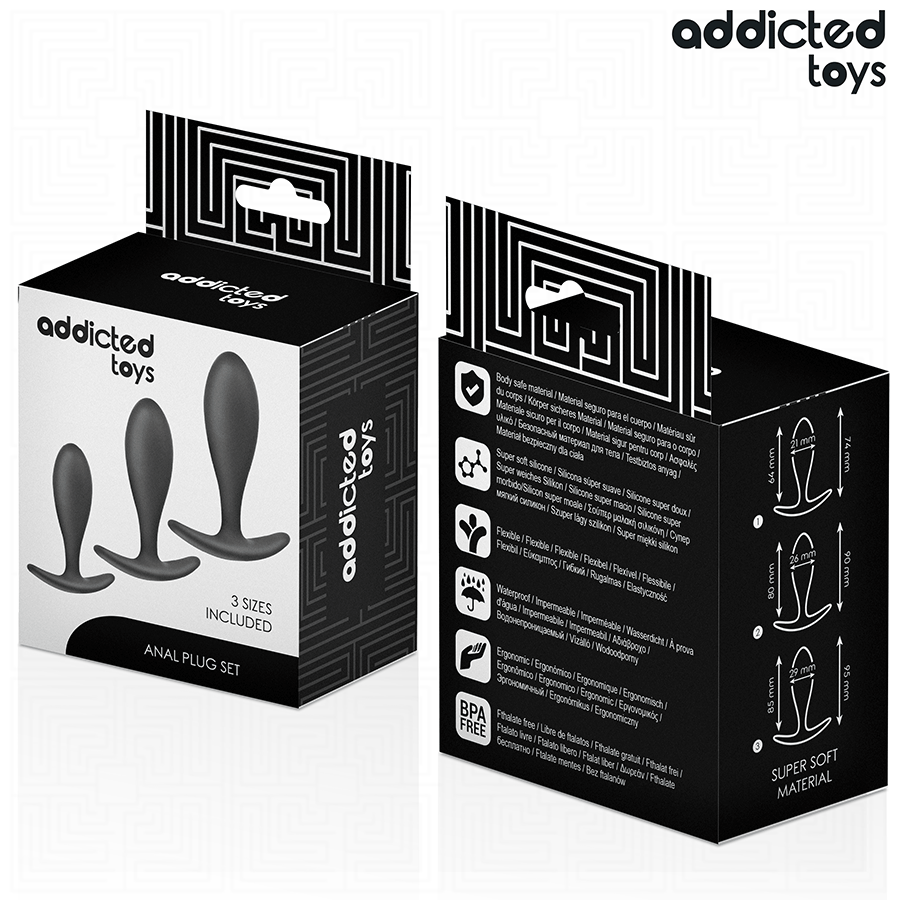 Coffret découverte de 3 plugs anals progressifs — ADDICTED TOYS
