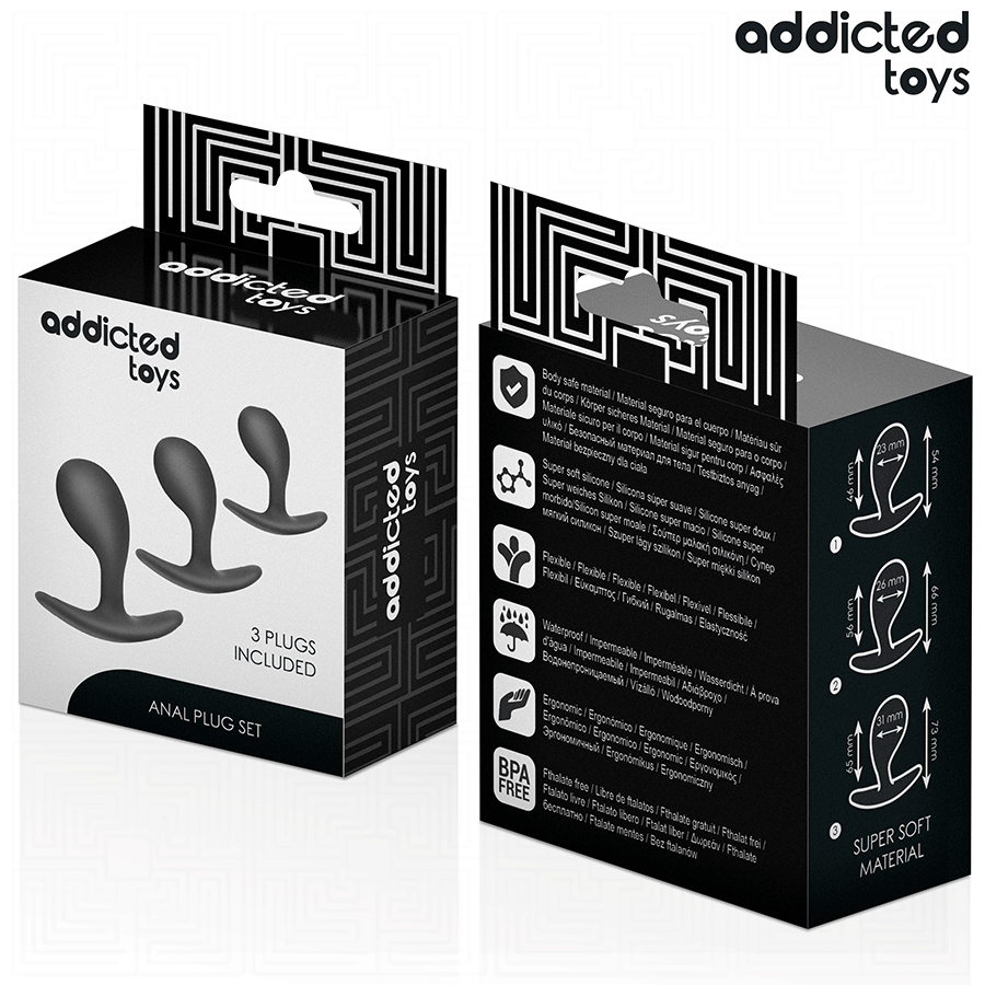 Lot de 3 plugs anaux progressifs — ADDICTED TOYS