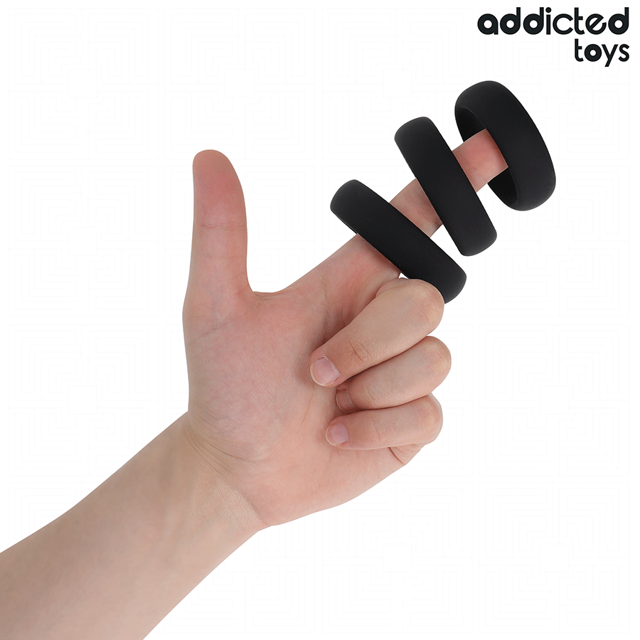 Lot d'anneaux plats en silicone — ADDICTED TOYS