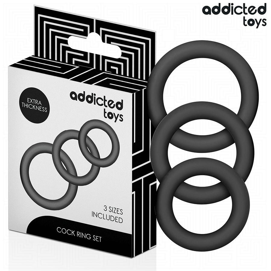 Set de trois anneaux péniens en silicone — ADDICTED TOYS