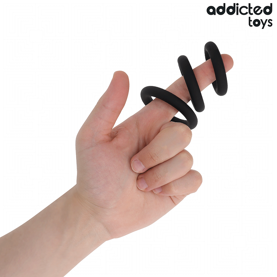 Set de trois anneaux péniens en silicone — ADDICTED TOYS