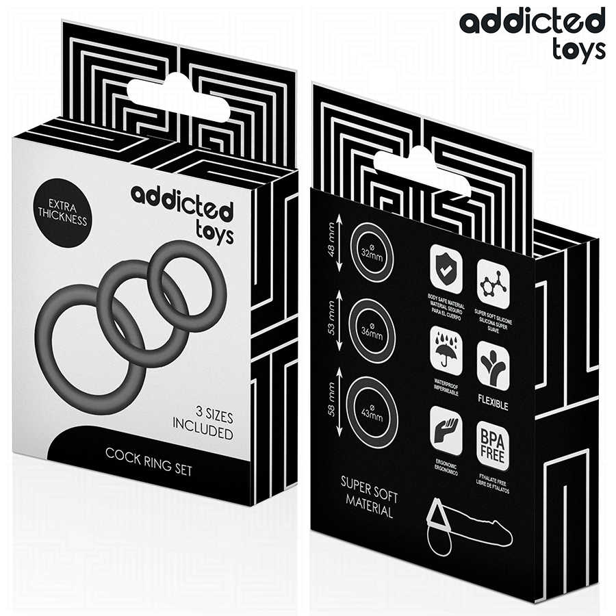 Set de trois anneaux péniens en silicone — ADDICTED TOYS