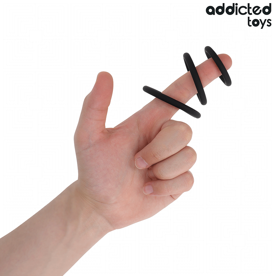 Lot d'anneaux en silicone progressifs — ADDICTED TOYS