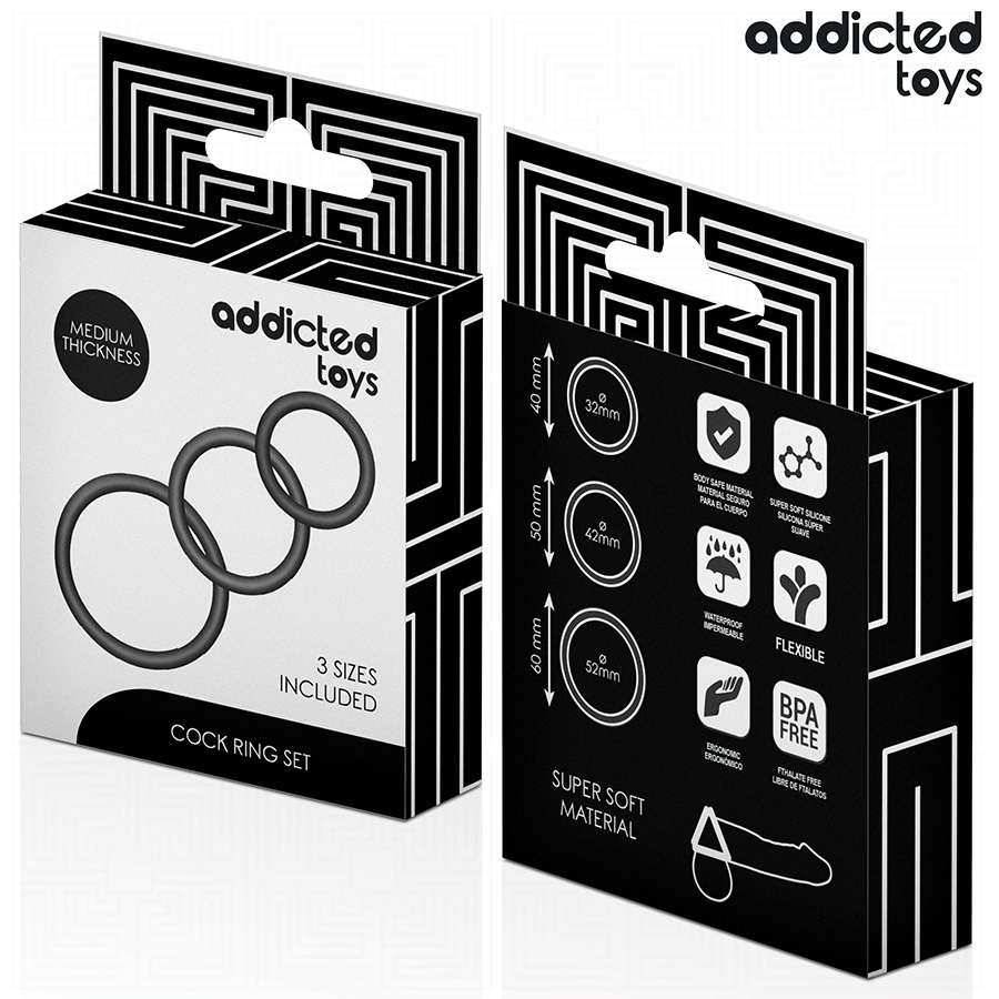 Lot d'anneaux en silicone progressifs — ADDICTED TOYS