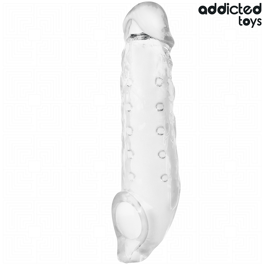 Gaine pénis transparente taille M 27 cm — ADDICTED TOYS