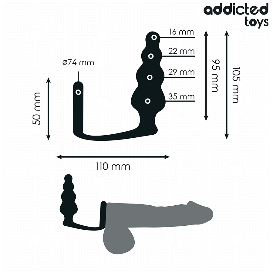 Plug anal avec anneau profond modèle 5 — ADDICTED TOYS