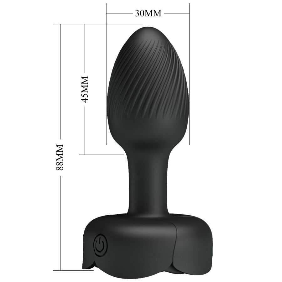 Plug anal lumineux LED noir 8,8 cm — PRETTY LOVE