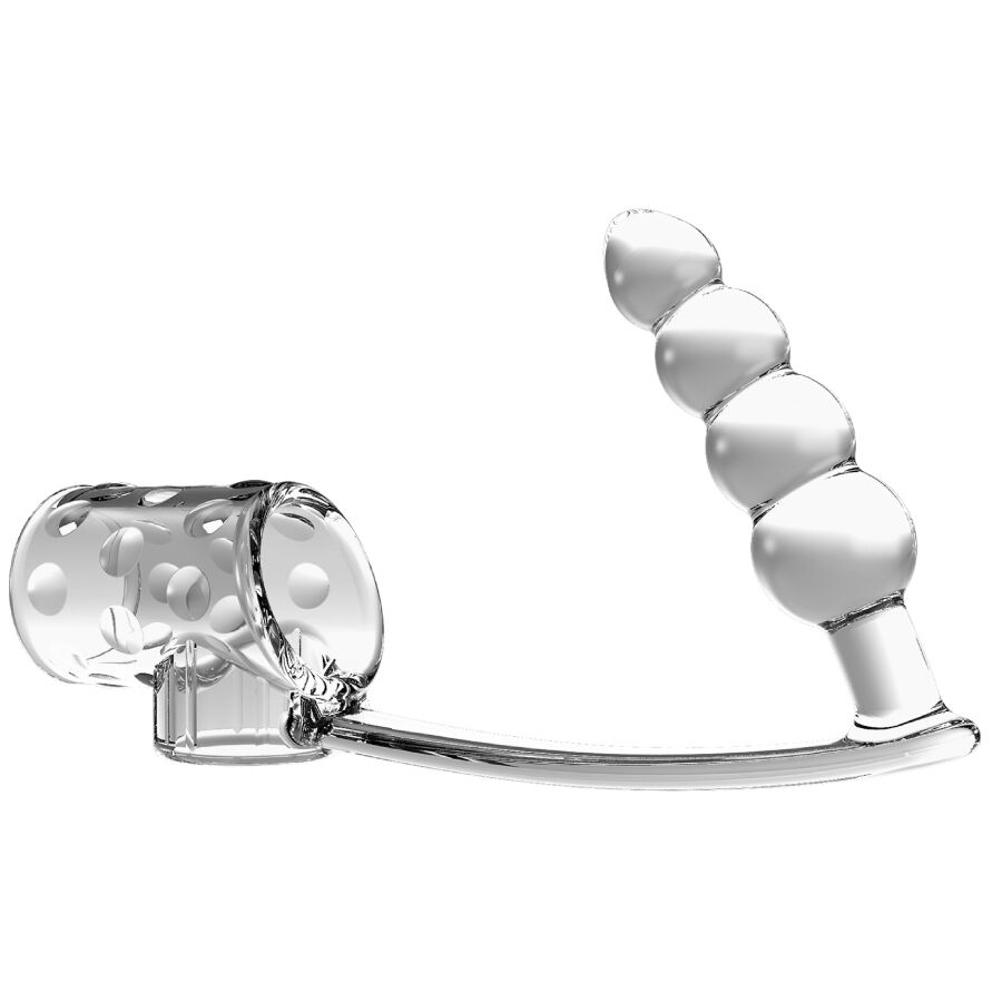 Plug anal transparent avec anneau pénien — PRETTY LOVE MALE