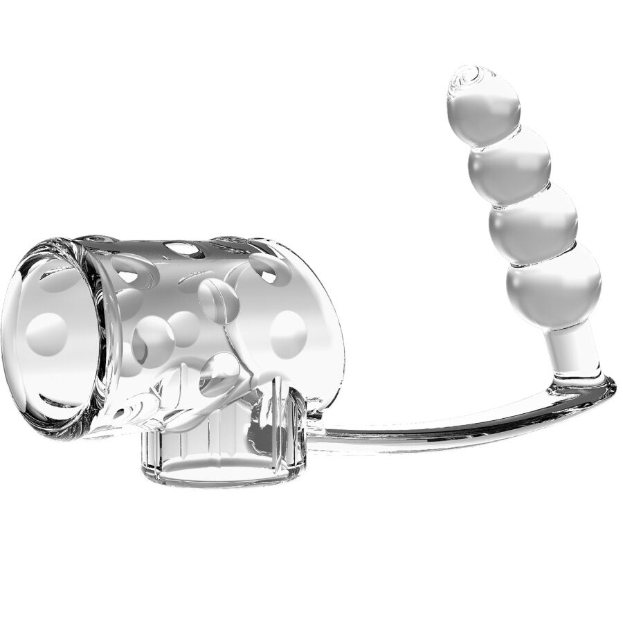 Plug anal transparent avec anneau pénien — PRETTY LOVE MALE