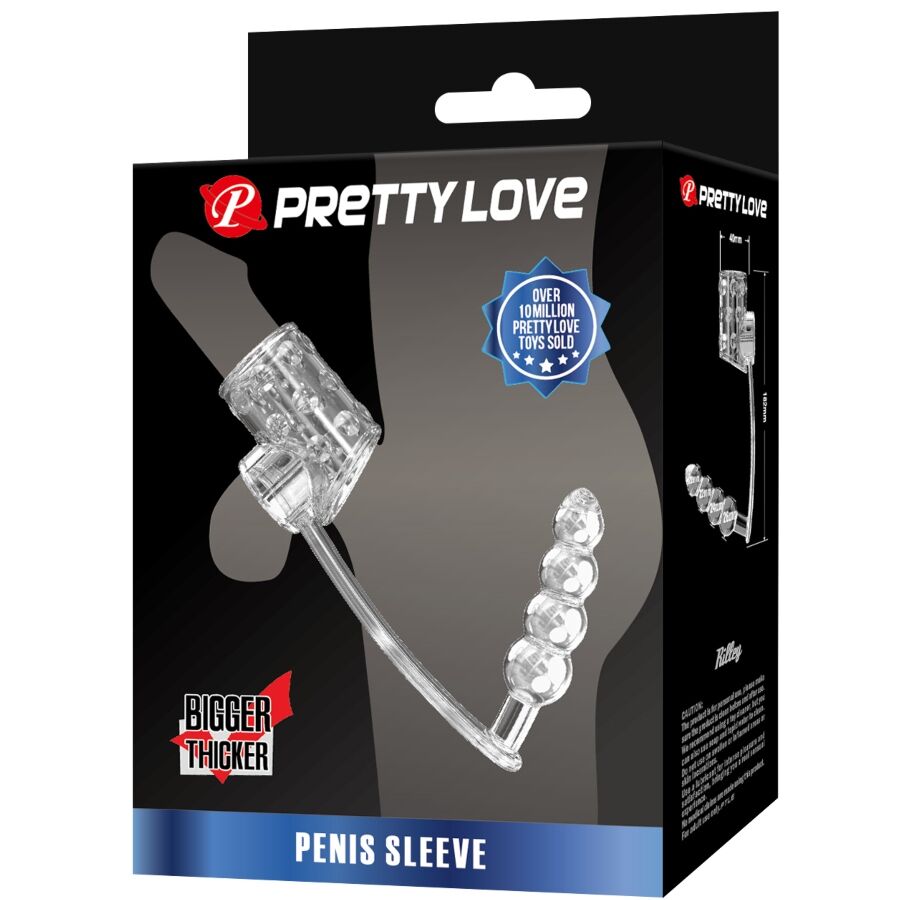 Plug anal transparent avec anneau pénien — PRETTY LOVE MALE