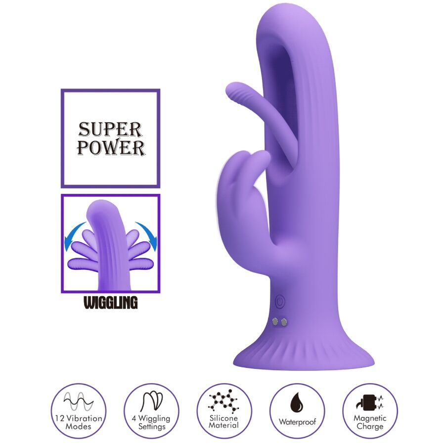 Vibrateur lapin rechargeable à langue et lapin — PRETTY LOVE