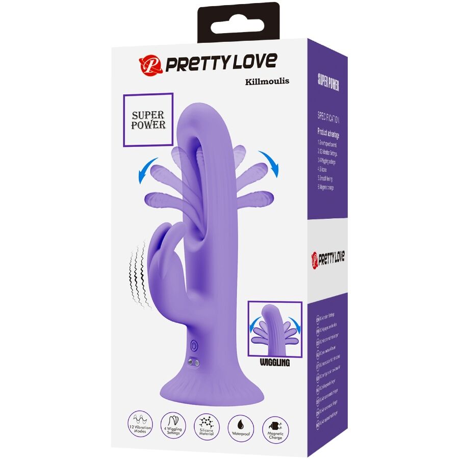 Vibrateur lapin rechargeable à langue et lapin — PRETTY LOVE