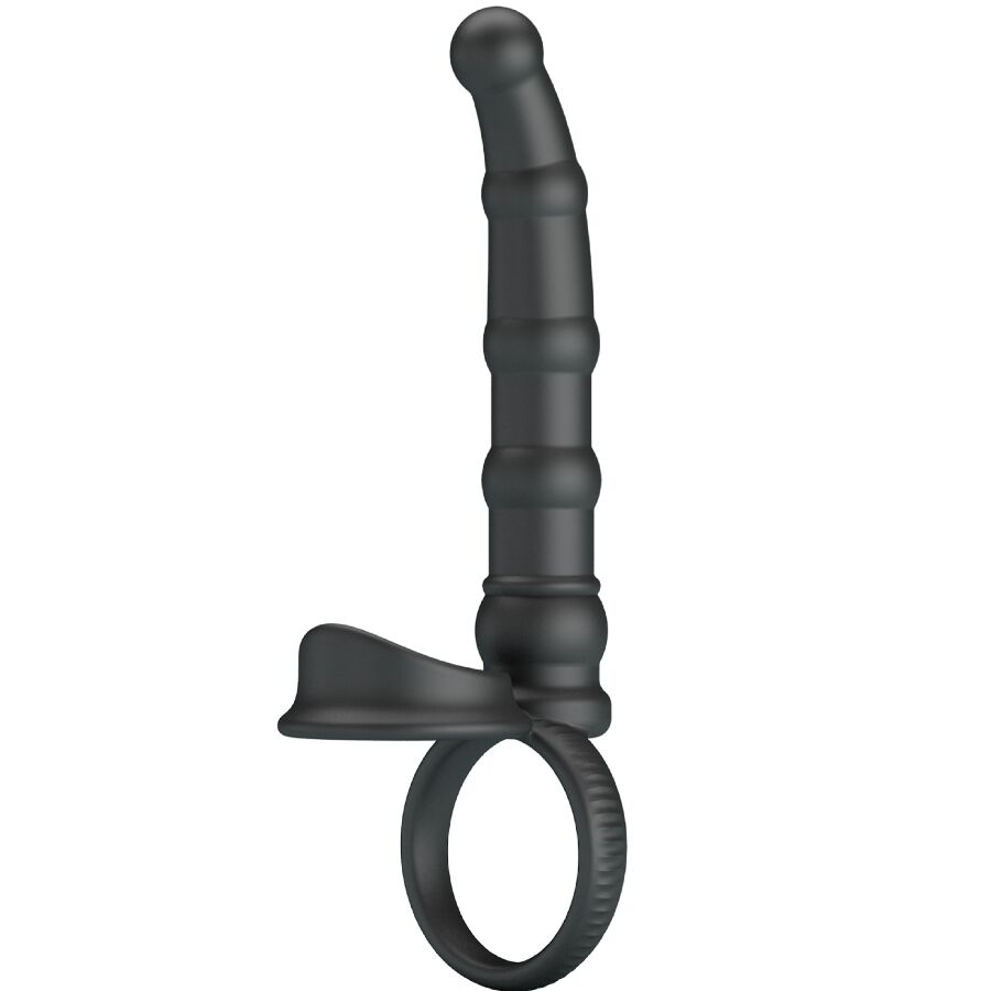 Anneau pénien vibrant avec plug anal 10 vibrations — PRETTY LOVE