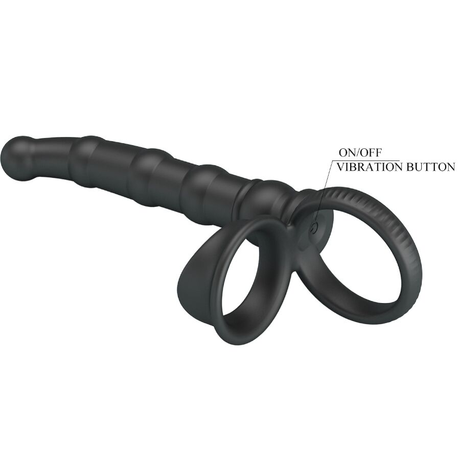 Anneau pénien vibrant avec plug anal 10 vibrations — PRETTY LOVE