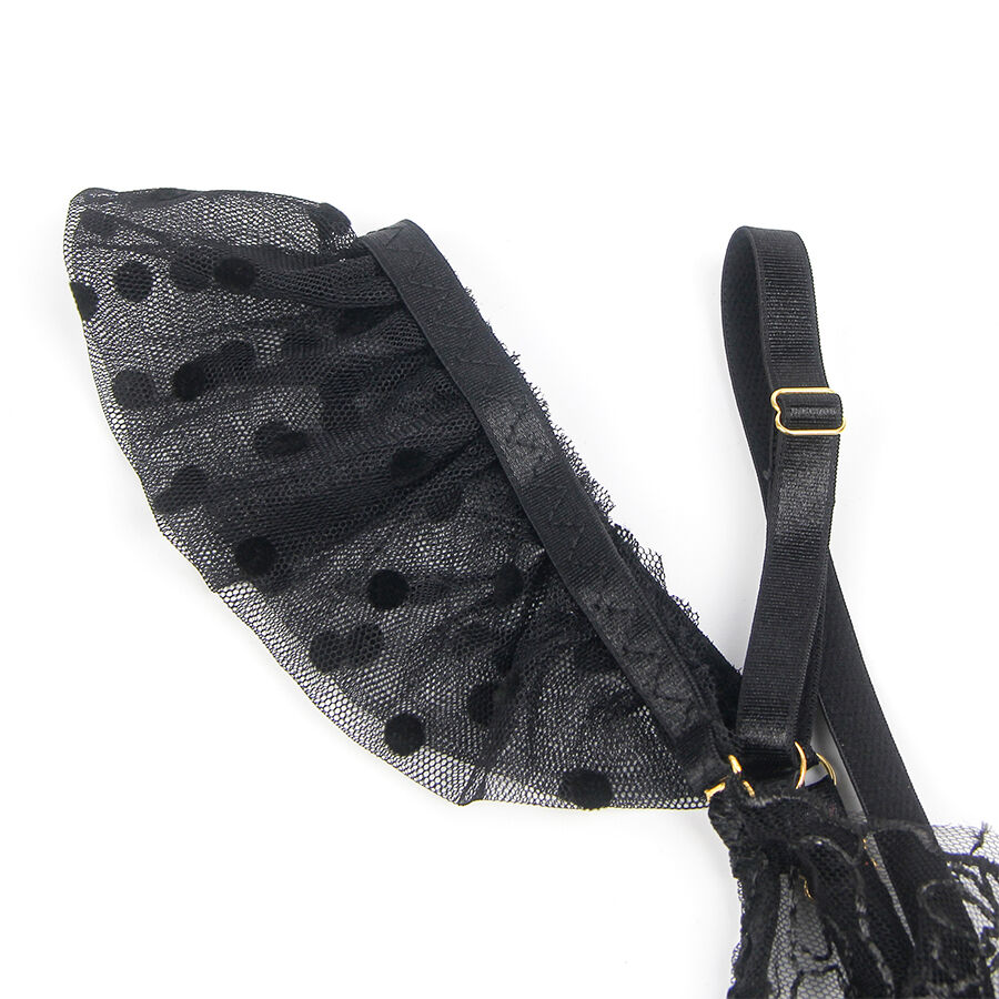Ensemble soutien-gorge et jarretelle en dentelle noir — SUBBLIME SETS
