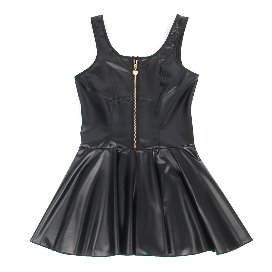 Robe en similicuir noir à fermeture éclair cœur — SUBBLIME DRESSES