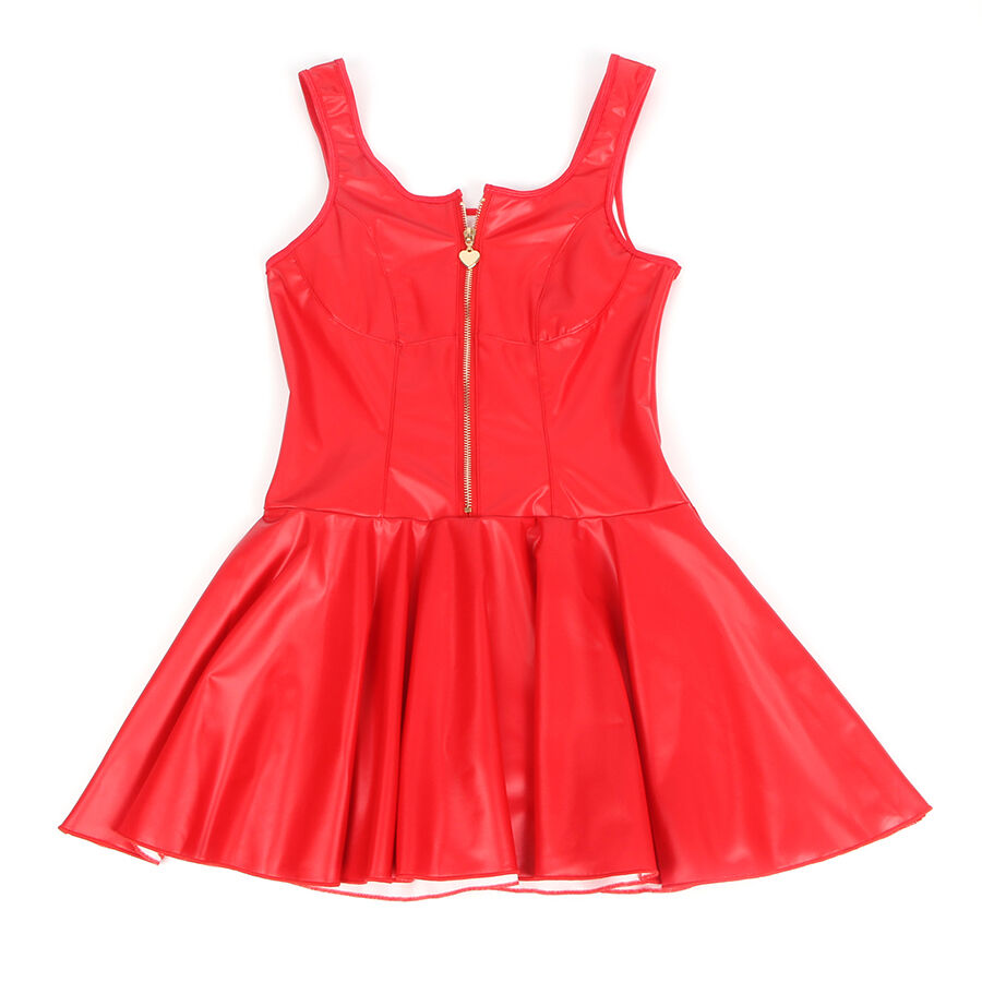 Robe en similicuir rouge à fermeture éclair cœur — SUBBLIME DRESSES