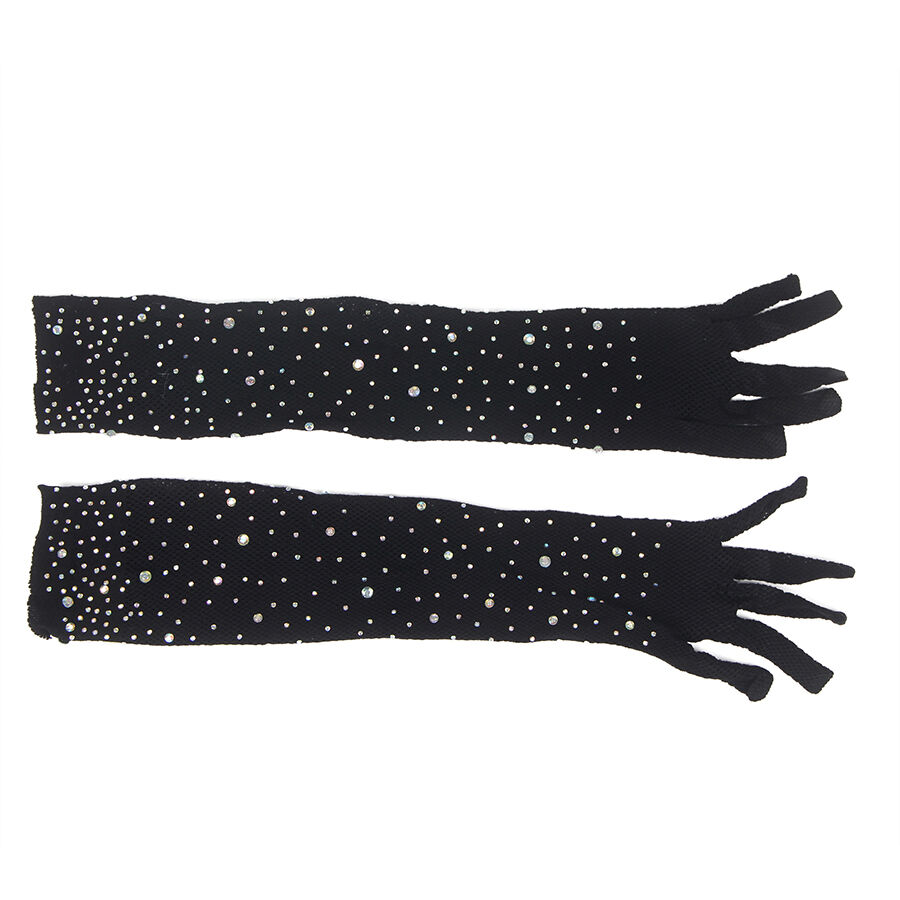 Gants transparents pailletés noirs taille S/M — SUBBLIME ACCESORIES
