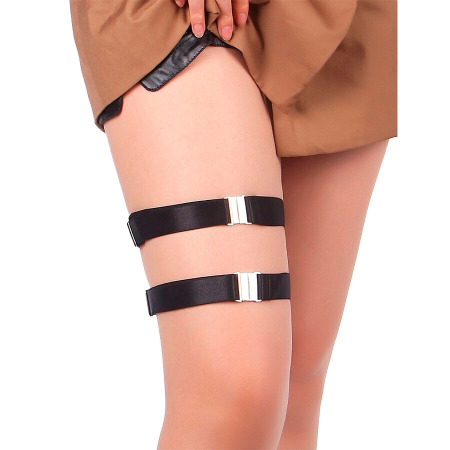Boucles de jambe réglables en cuir noir — SUBBLIME ACCESORIES
