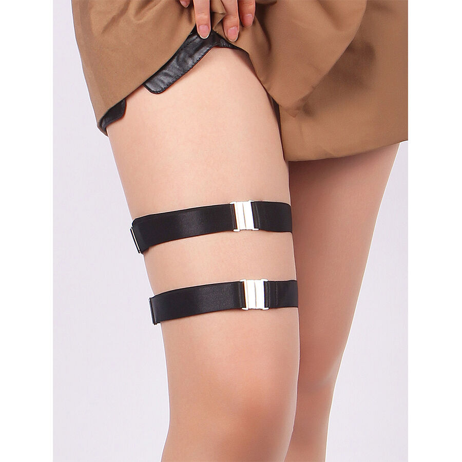 Boucles de jambe réglables en cuir noir — SUBBLIME ACCESORIES