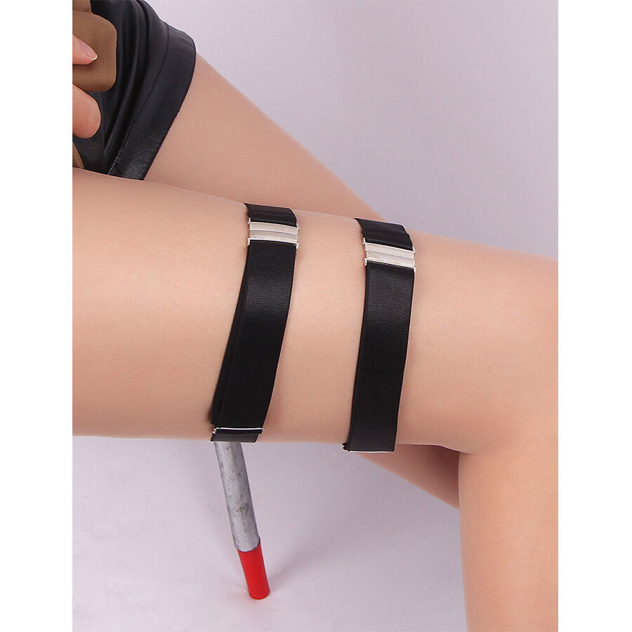 Boucles de jambe réglables en cuir noir — SUBBLIME ACCESORIES