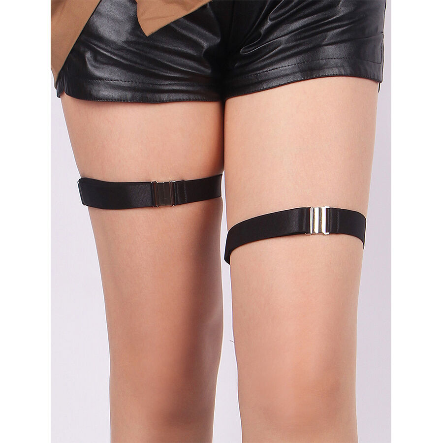 Boucles de jambe réglables en cuir noir — SUBBLIME ACCESORIES