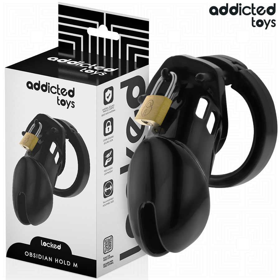 Cage de chasteté Obsidian Hold taille M — ADDICTED TOYS LOCKED