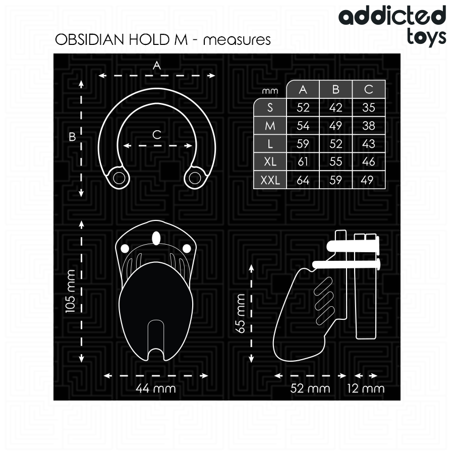 Cage de chasteté Obsidian Hold taille M — ADDICTED TOYS LOCKED