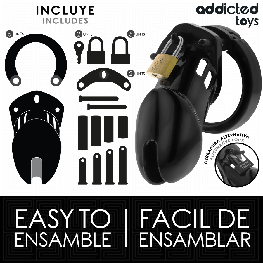 Cage de chasteté Obsidian Hold taille M — ADDICTED TOYS LOCKED