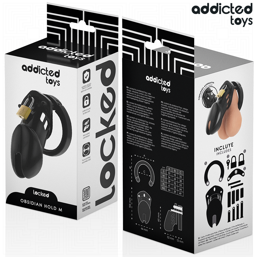 Cage de chasteté Obsidian Hold taille M — ADDICTED TOYS LOCKED