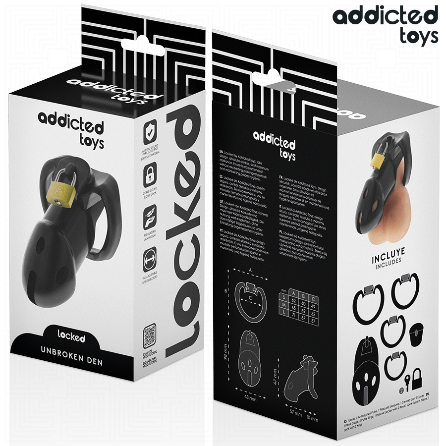 Cage de chasteté ajustable Unbroken Den 9,8 cm — ADDICTED TOYS LOCKED