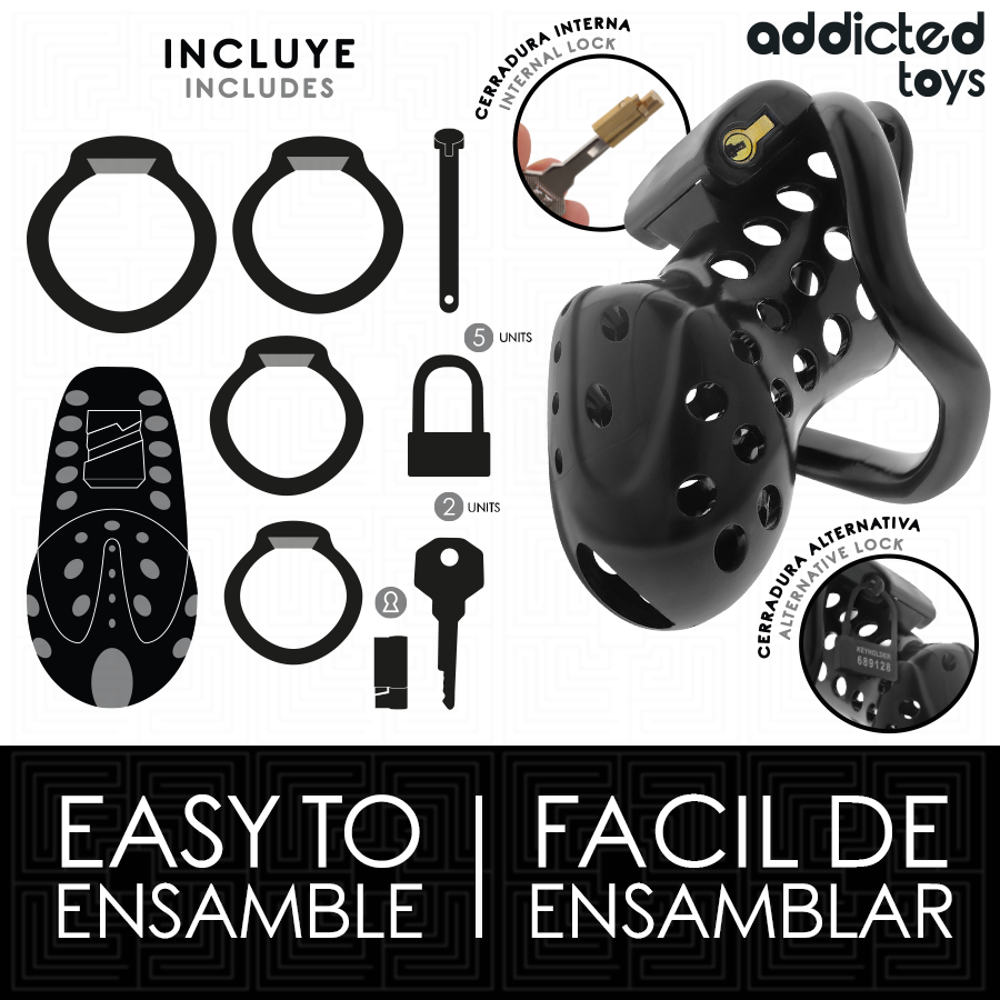 Cage de chasteté ajustable avec cadenas — ADDICTED TOYS LOCKED