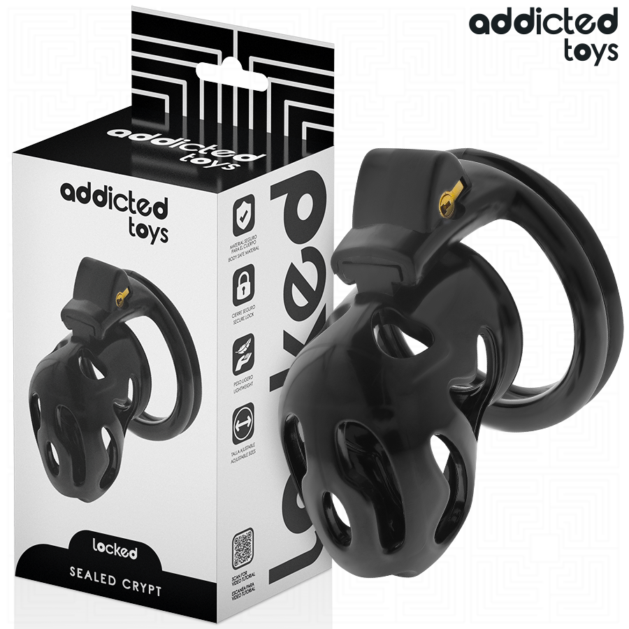 Cage de chasteté verrouillée et scellée pour pénis — ADDICTED TOYS LOCKED