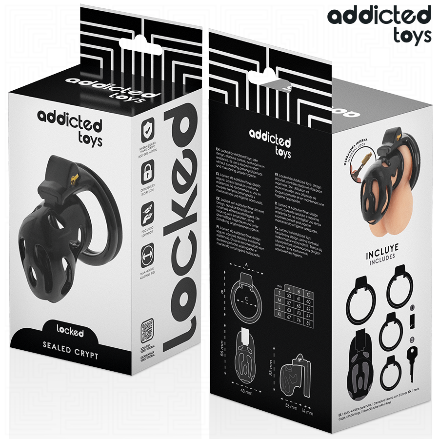 Cage de chasteté verrouillée et scellée pour pénis — ADDICTED TOYS LOCKED
