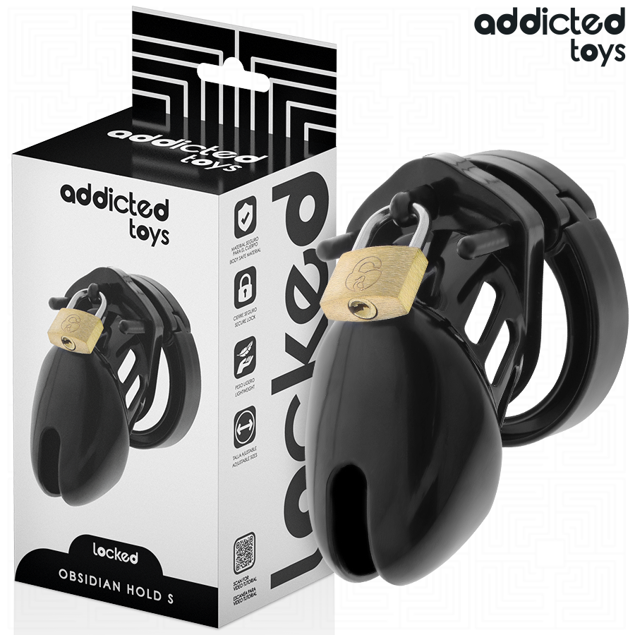 Cage de chasteté Obsidian Hold, taille S — ADDICTED TOYS LOCKED
