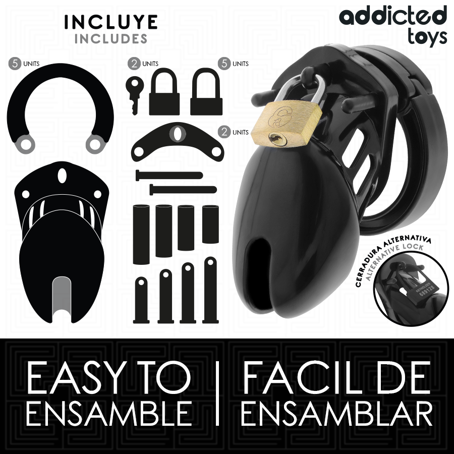 Cage de chasteté Obsidian Hold, taille S — ADDICTED TOYS LOCKED