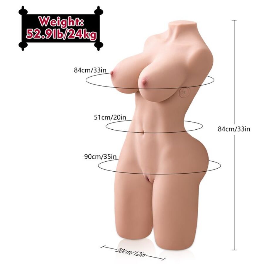 Torse féminin réaliste avec vibration et pénétration automatique — XISE
