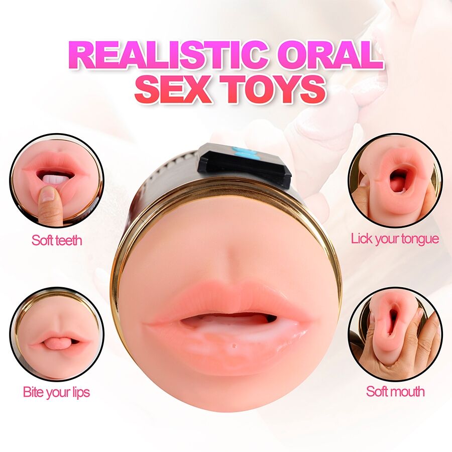 Masturbateur double stimulation bouche et vagin vibrant — SHEQU