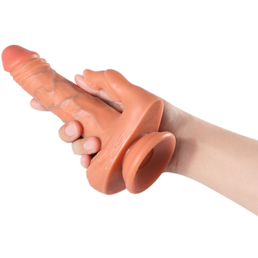 Dildo réaliste vibrant avec stimulateur clitoridien et télécommande 16 cm — SHEQU